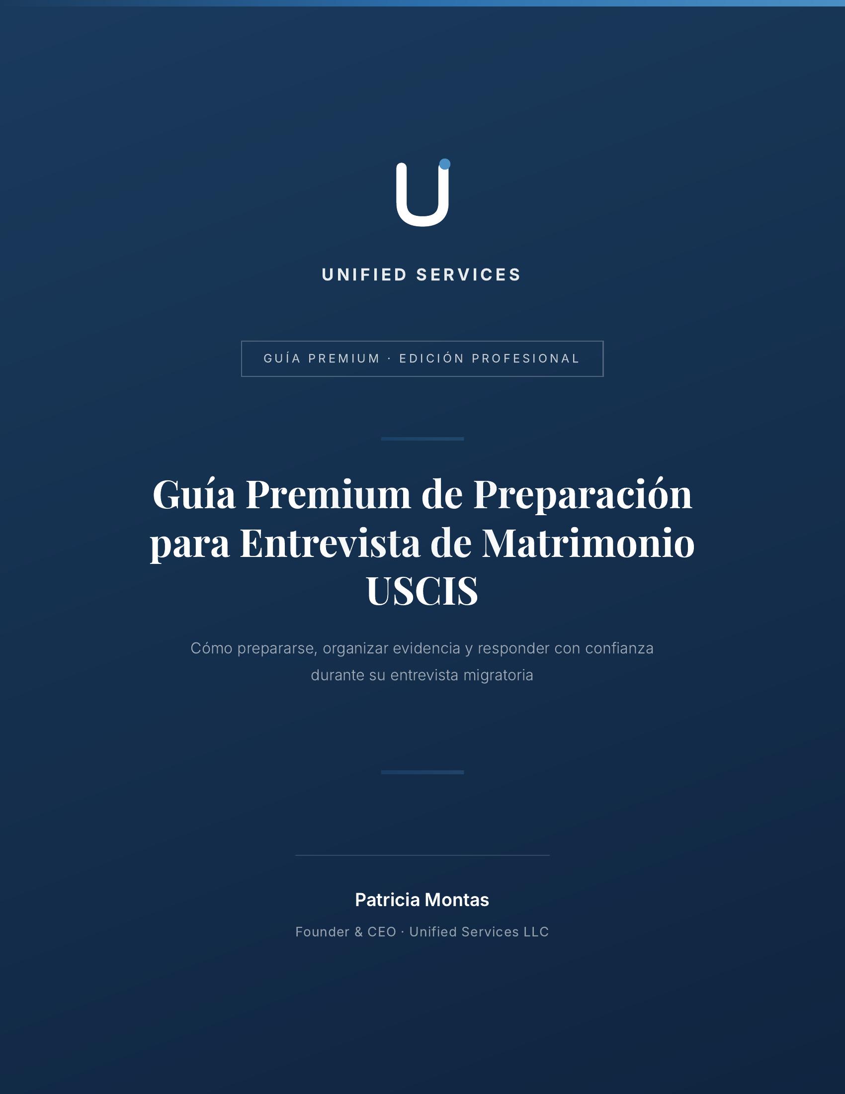 Portada Guía Premium de Preparación para Entrevista de Matrimonio USCIS